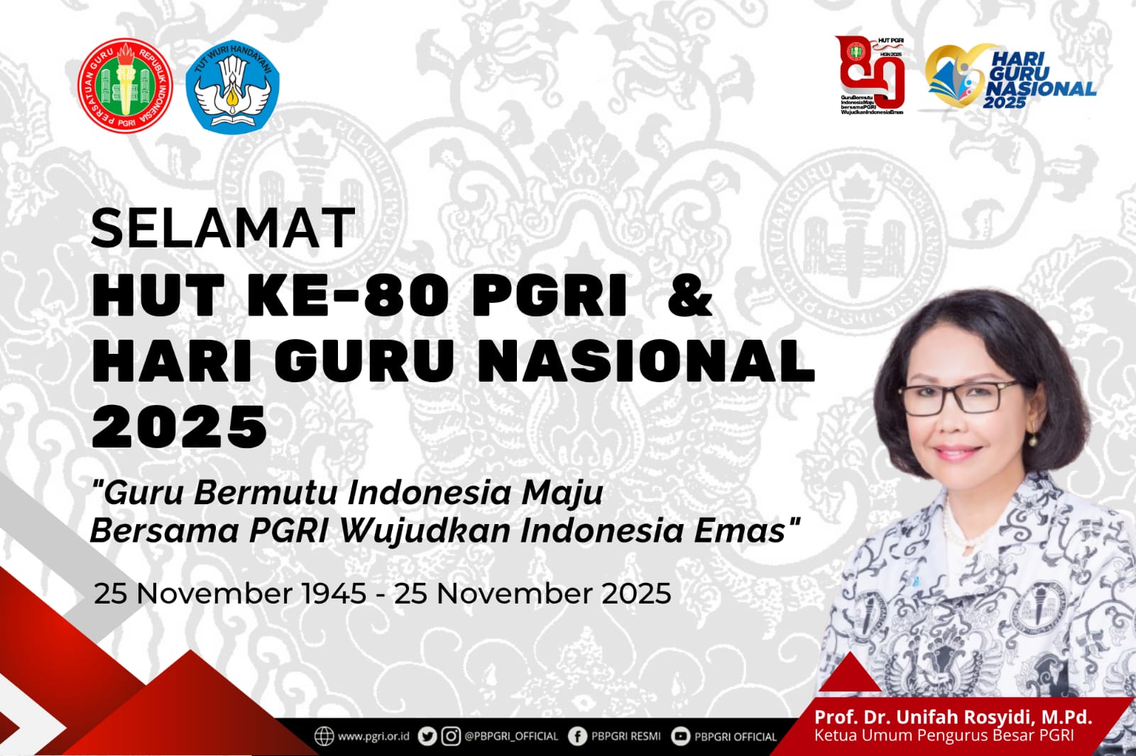 Selamat HUT ke-80 PGRI dan Hari Guru Nasional 2025: Merayakan Peran Guru dalam Mewujudkan Indonesia Emas